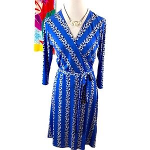 Leota (Nordstrom) floral stripe wrap dress M NWT